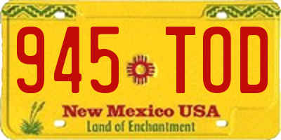NM license plate 945TOD