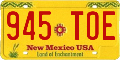 NM license plate 945TOE