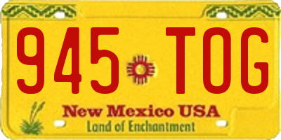 NM license plate 945TOG
