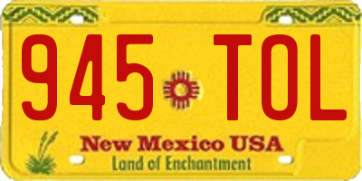 NM license plate 945TOL