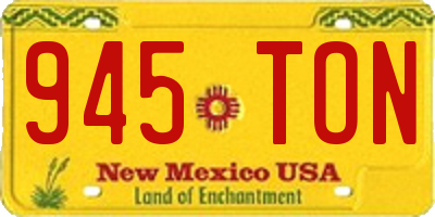 NM license plate 945TON
