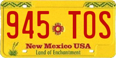 NM license plate 945TOS