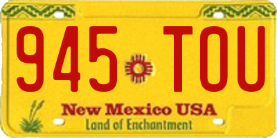 NM license plate 945TOU