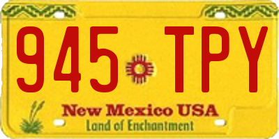 NM license plate 945TPY
