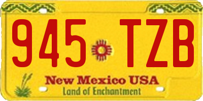 NM license plate 945TZB