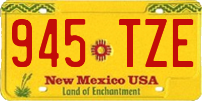 NM license plate 945TZE