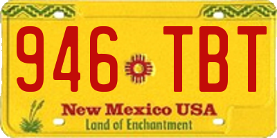 NM license plate 946TBT
