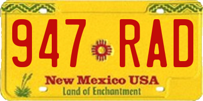 NM license plate 947RAD