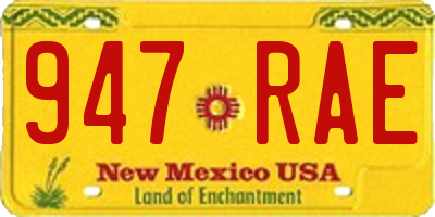 NM license plate 947RAE