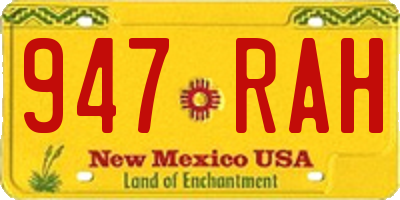 NM license plate 947RAH