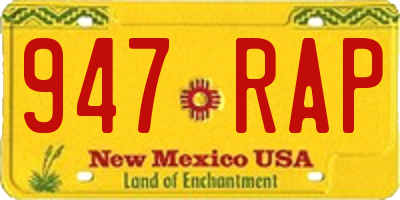 NM license plate 947RAP