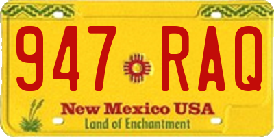 NM license plate 947RAQ