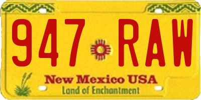 NM license plate 947RAW