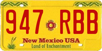NM license plate 947RBB