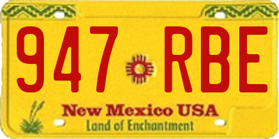 NM license plate 947RBE