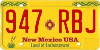NM license plate 947RBJ