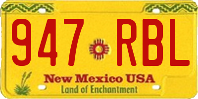 NM license plate 947RBL