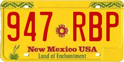NM license plate 947RBP
