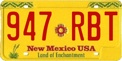 NM license plate 947RBT