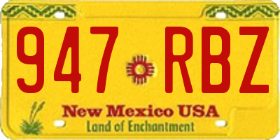 NM license plate 947RBZ