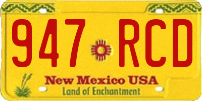 NM license plate 947RCD