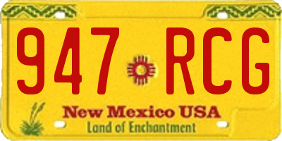 NM license plate 947RCG