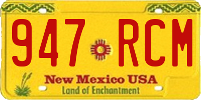 NM license plate 947RCM
