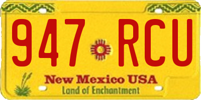 NM license plate 947RCU