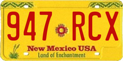 NM license plate 947RCX