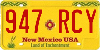 NM license plate 947RCY
