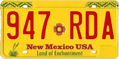 NM license plate 947RDA