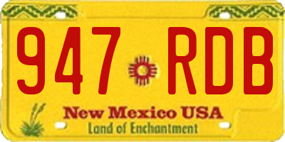 NM license plate 947RDB