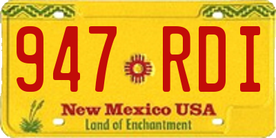 NM license plate 947RDI