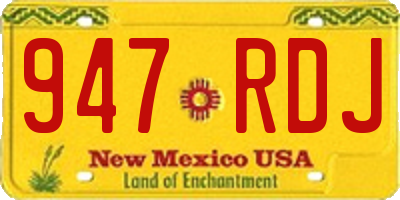 NM license plate 947RDJ