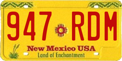 NM license plate 947RDM