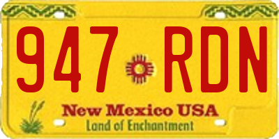 NM license plate 947RDN