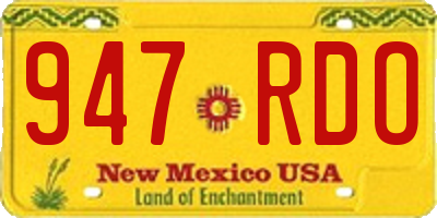 NM license plate 947RDO