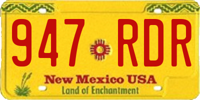 NM license plate 947RDR