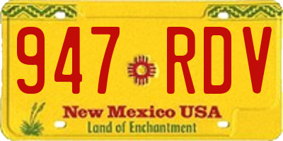 NM license plate 947RDV