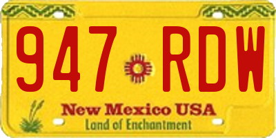 NM license plate 947RDW