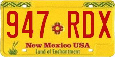 NM license plate 947RDX