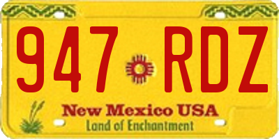 NM license plate 947RDZ