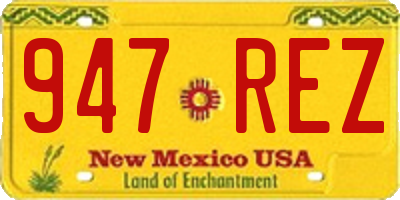 NM license plate 947REZ