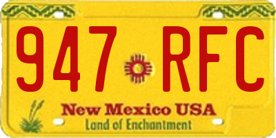 NM license plate 947RFC