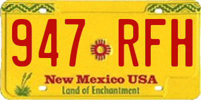 NM license plate 947RFH