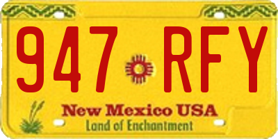 NM license plate 947RFY