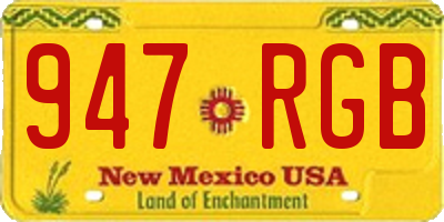 NM license plate 947RGB