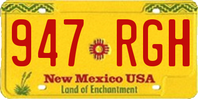 NM license plate 947RGH