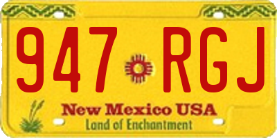 NM license plate 947RGJ