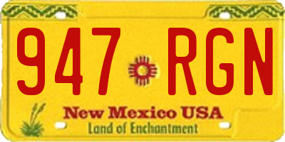 NM license plate 947RGN
